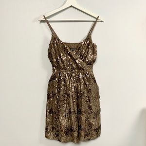 ❗️MOVING SALE❗️ EXPRESS Bronze Sequin Dress (S)